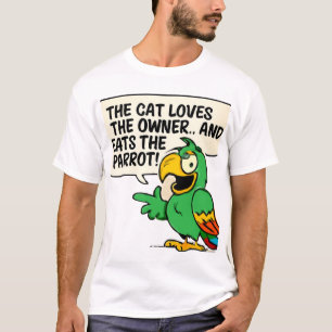 T-shirt Drôle dessin de perroquet avec Humour foncé