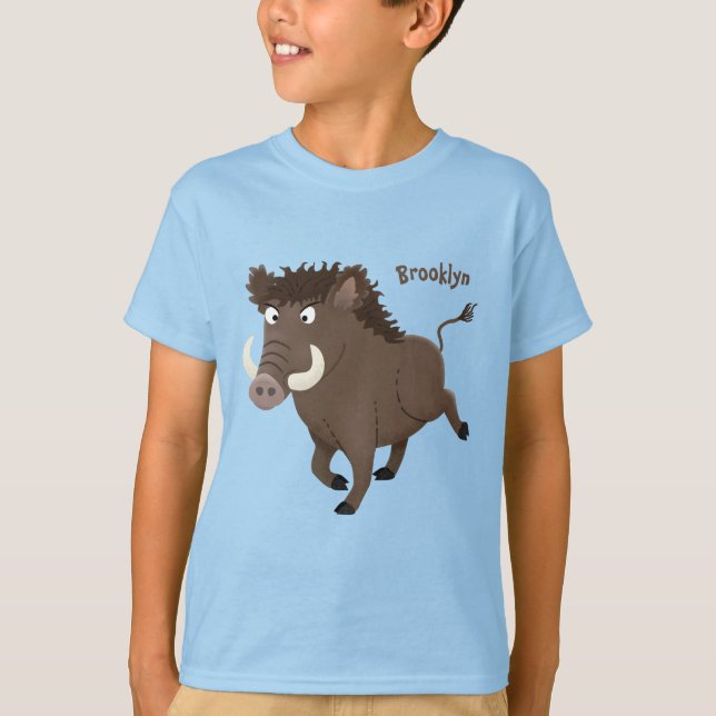 T-shirt Drôle dessin humoristique de rasoir de sanglier (Devant)