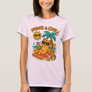 T-shirt drôle d'été pour chat – "Pattes & Détente"