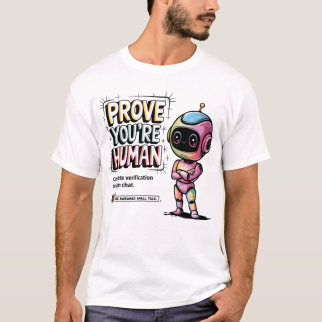 T-shirt 🤖 Drôle Détecteur de Bot Vérifier que Vous êtes H (Devant)