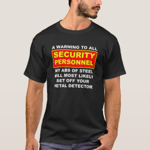 T-shirt drôle détecteur de métal noir