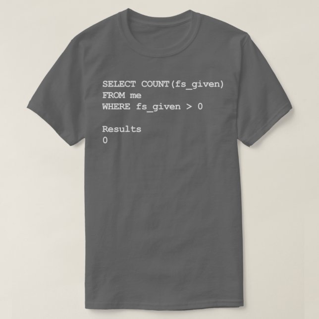 T-shirt Drôle développeur de blagues de programmation SQL (Design devant)