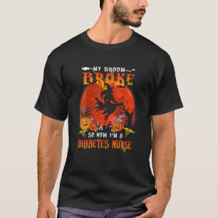 T-shirt Drôle Diabète Infirmière Sorcière Halloween Co