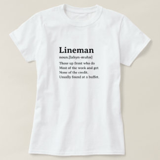 T-shirt Drôle Dictionnaire Définition Lineman