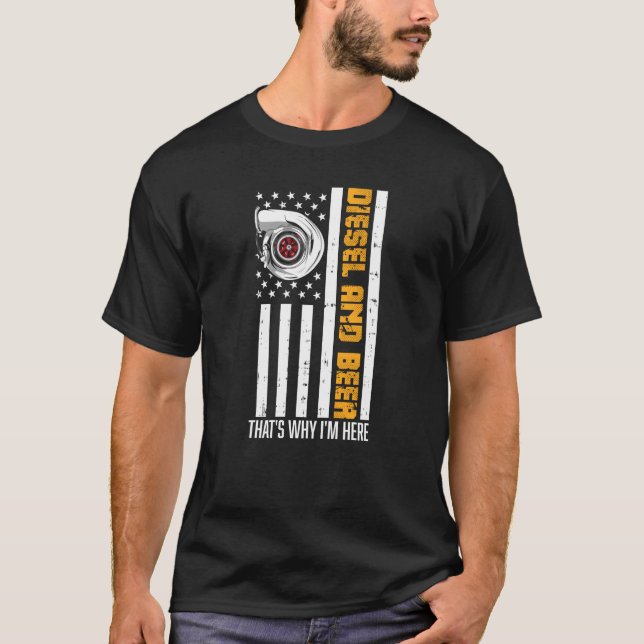T-shirt Drôle Diesel Et Bière C'est pourquoi je suis ici M (Devant)