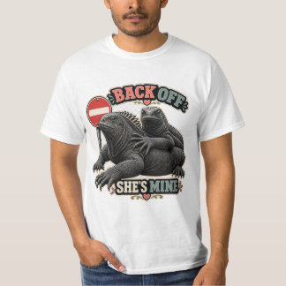 T-shirt Drôle d'iguane Recule Elle est à moi Fête des Père