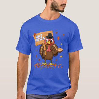 T-shirt Drôle Dinde Mange Pizza Enfants Adulte Végétalien 