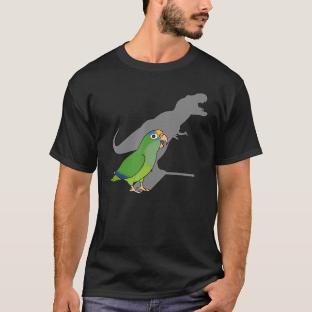T-shirt Drôle DInosaur Parrot, Birb mème, Peach Fronted Co (Devant)