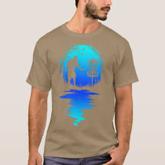 T-shirt Drôle Disque Golf Lecteur Retro Sunset Silhouette 