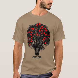 T-shirt Drôle Disque Golf Stupid Tree Distressed Frisbee G