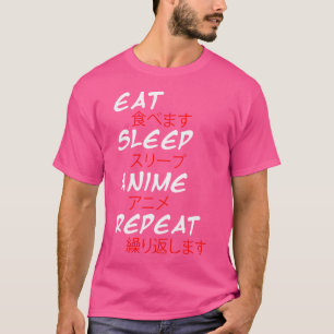 T-shirt Drôle Dit Manger Sleep Anime Répéter Manga Reader