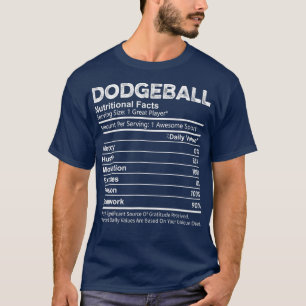 T-shirt Drôle Dodgeball Nutrition Facts Joueur Hommes Femm