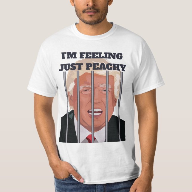 T-shirt Drôle Donald Trump dans un humour de paix en priso (Devant)