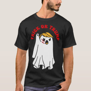 T-shirt Drôle Donald Trump Ghost Fight Fist Trick Ou Trump