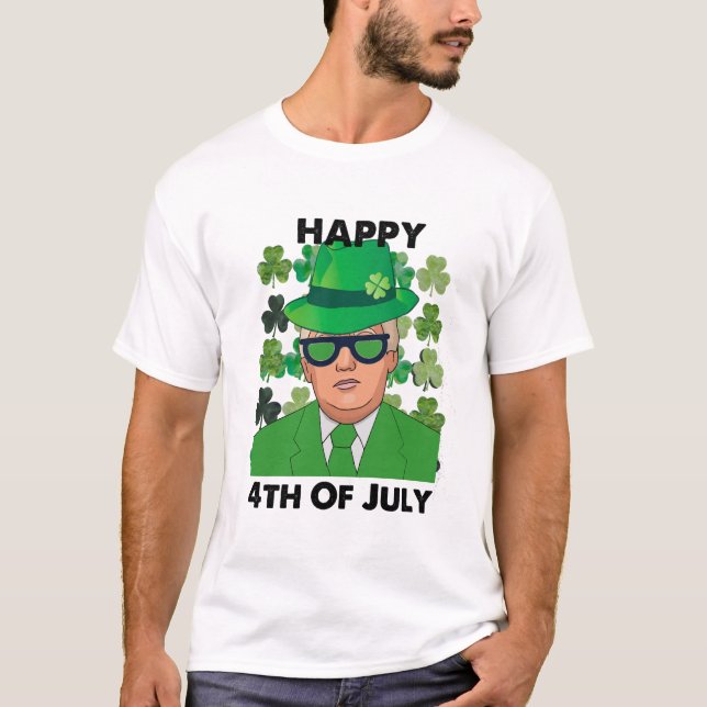 T-shirt Drôle donald trump Happy 4 juillet  (Devant)