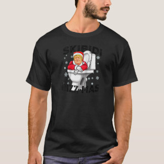 T-shirt Drôle Donald Trump Père Noël Skibidi Rizzmas Chr
