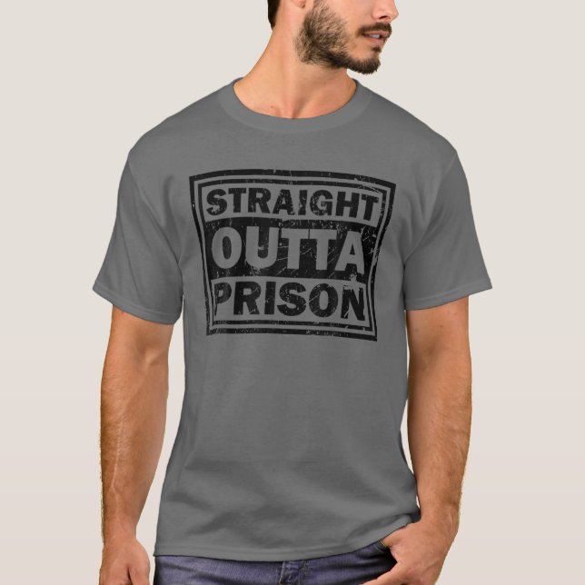 T-shirt Drôle Droit Devant La Prison Don Pour Hommes Femme (Devant)