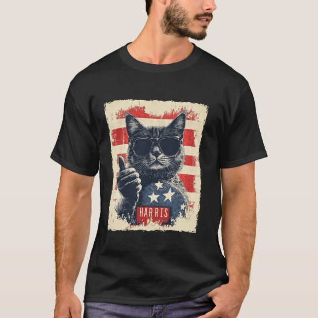 T-shirt Drôle Drôle Chat Dames Sans Enfant Pour Harris 202 (Devant)