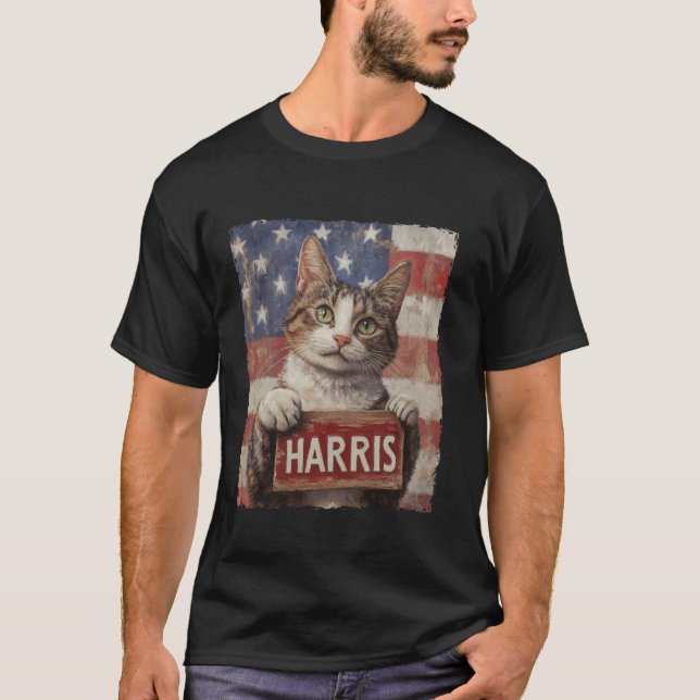 T-shirt Drôle Drôle Chat Dames Sans Enfant Pour Harris 202 (Devant)
