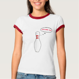 T-shirt Drôle Drôle Dames Bowling Pin Cartoon avec nom d'é