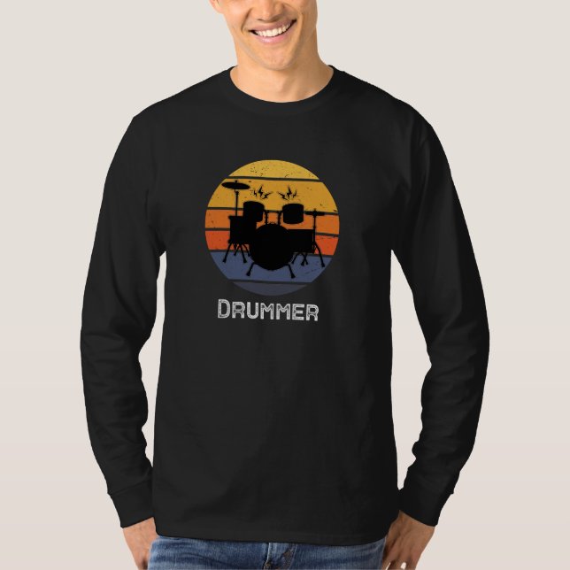 T-shirt Drôle Drummer Art Pour Hommes Femmes Drum Set Drum (Devant)