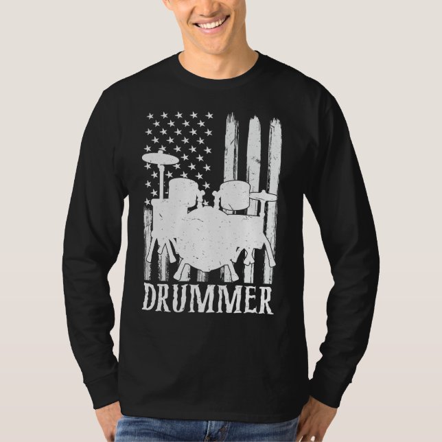 T-shirt Drôle Drummer Art Pour Hommes Femmes Drum Set Drum (Devant)