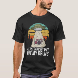 T-shirt Drôle Drummer Drumming Kit Percussion I Wife