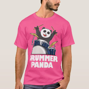 T-shirt Drôle Drummer Panda Teddy Bear Musicien Baid Ba