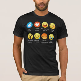 T-shirt drôle du football d'amour d'émoticône