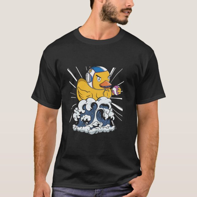 T-shirt Drôle Duck Water Polo Joueur Nager Nager Eau (Devant)