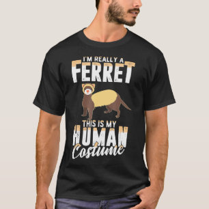 T-shirt Drôle effrayant Ferret Costume humain Halloween Fe