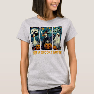 T-shirt Drôle Éffrayant Oie Halloween sorcière Citrouille 