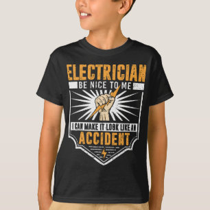 T-shirt Drôle Electricien Art Hommes Femmes Travailler Éle