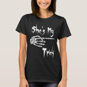 T-shirt Drôle Elle est Mon Trick Skeleton Halloween facile