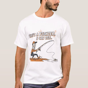 T-shirt Drôle Elle est une guerrière Petit Poisson Pêche