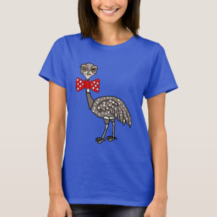 T-shirt Drôle Emu portant le dessin sur la cravate rouge B