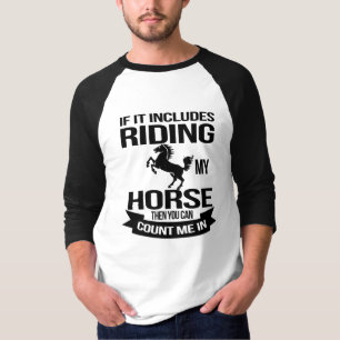 T-shirt Drôle équitation Cheval Comptez Moi Dans