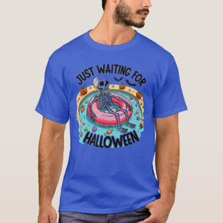 T-shirt Drôle Été 2025 Squelette Éffrayant En Attente