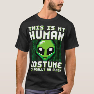 T-shirt Drôle Étrange C'est Mon Costume D'humain JE Suis V