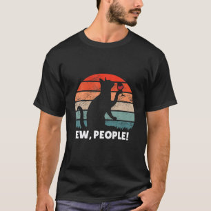 T-shirt Drôle Ew Personnes Chat Boire Vin Rouge Vintage Re