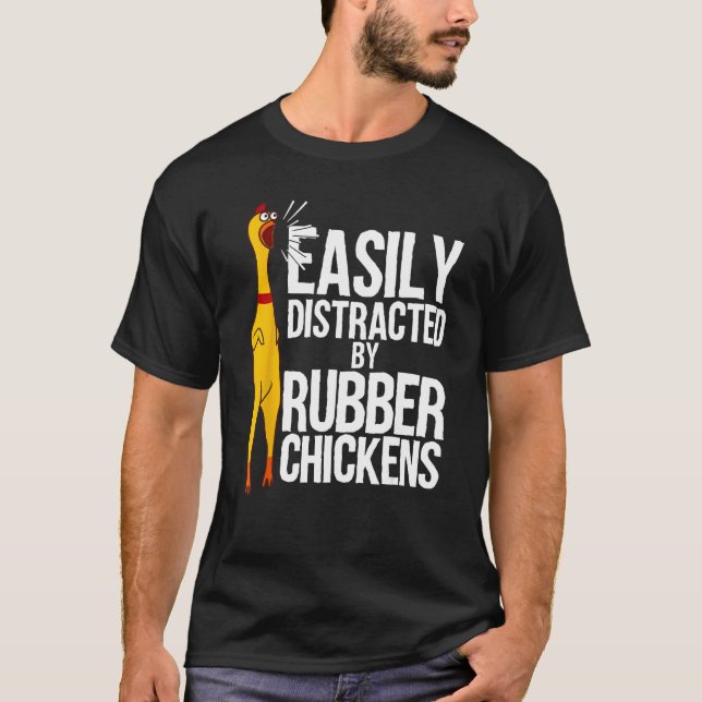 T-shirt Drôle facile distrait en caoutchouc Cool cadeau de (Devant)