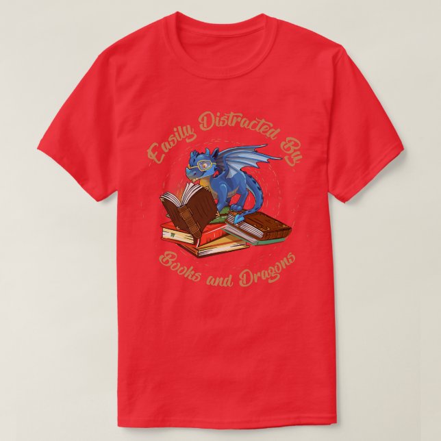 T-shirt Drôle Facilement Distrait Par Les Dragons Et Les L (Design devant)