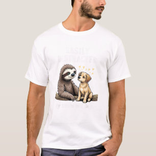 T-shirt drôle facilement distrait par les paresseu