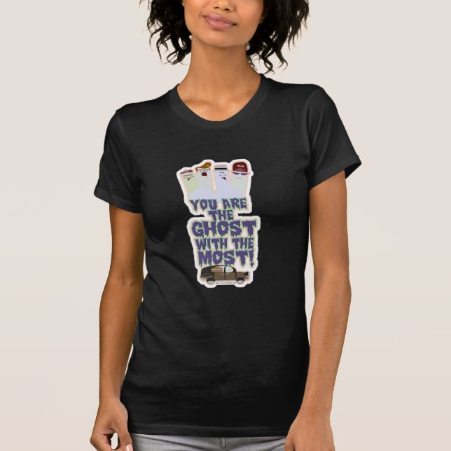 T-shirt Drôle fantôme avec le dessin animé de l'Halloween (Devant)
