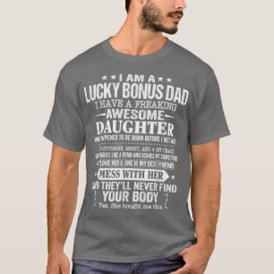 T-shirt Drôle Fête des pères Bonus Papa Cadeau De Fille Fi
