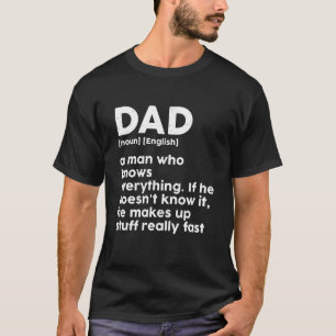 T-shirt Drôle Fête des pères Humour papa Dictionnaire Défi