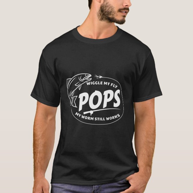 T-shirt Drôle Fête des pères Pops Voler Pêcher Humour Cade (Devant)
