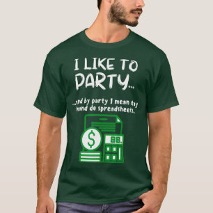 T-shirt Drôle Feuille J'Aime Fête Données Nerd