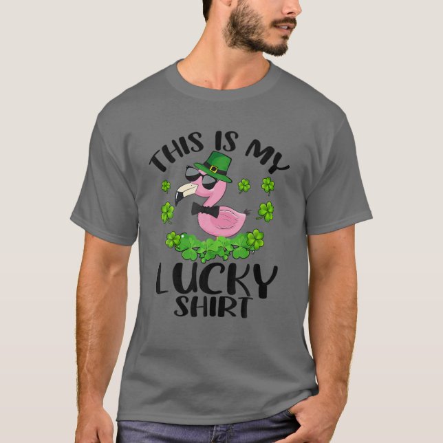T-shirt Drôle Flamant rose de la Saint Patrick C'est ma ch (Devant)