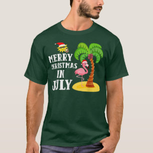 T-shirt Drôle Flamant rose rose Santa Hat Joyeux Noël En J
